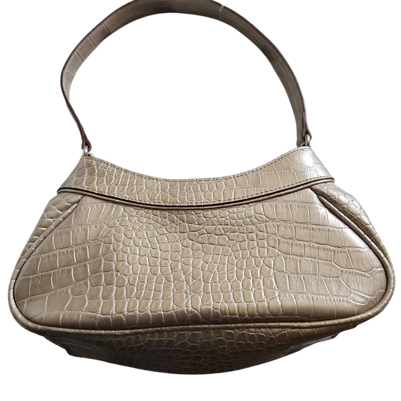 Liz Claiborne Croc-Embossed Cream Mini Bag - Picture 2 of 5